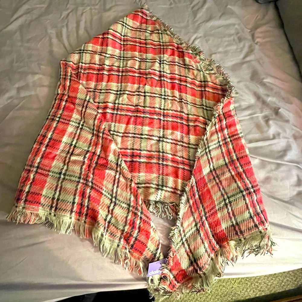 Brand new, never used Pink, white & black shawl from Claire’s